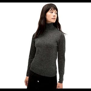 Kate Spade New York Ribbed Metallic Turtleneck Sweater Size XS